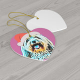 Havanese Ceramic Heart Ornament