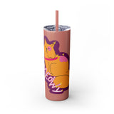 Meowy Star Skinny Tumbler with Straw