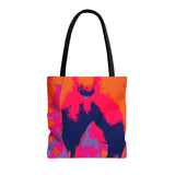 Tie Dye Dog Butt Tote Bag