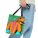 T-Rex Butt Tie Dye Tote Bag