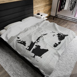 B&W Cool Cat Velveteen Blanket