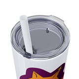 Meowy Star Skinny Tumbler with Straw