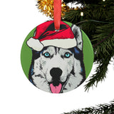 Siberian Husky Ornament with Your Pet's Name!