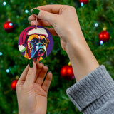 Boxer Ceramic Heart Ornament