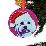 Maltese Ornament with Your Pet's Name!