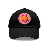 Frenchie Butt Dad Hat with Leather Patch