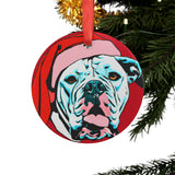 American Bulldog Ornament with Your Pet's Name!