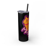 Meowy Star Skinny Tumbler with Straw