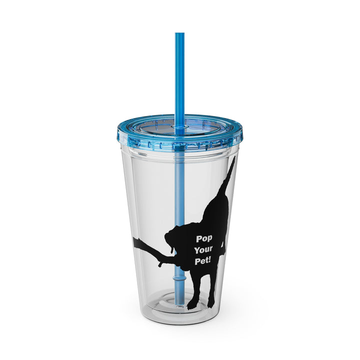 Pop Your Pet! Custom Cold Drink Tumbler with Straw, 16oz