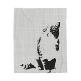 B&W Cool Cat Velveteen Blanket