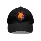 Frenchie Butt Dad Hat with Leather Patch