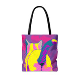 Tie Dye Cat Butt Tote Bag