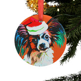 Papillon Ornament with Your Pet's Name!