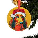 Dachshund (Long Hair) Ornament with Your Pet's Name!