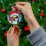 Chihuahua Ceramic Heart Ornament