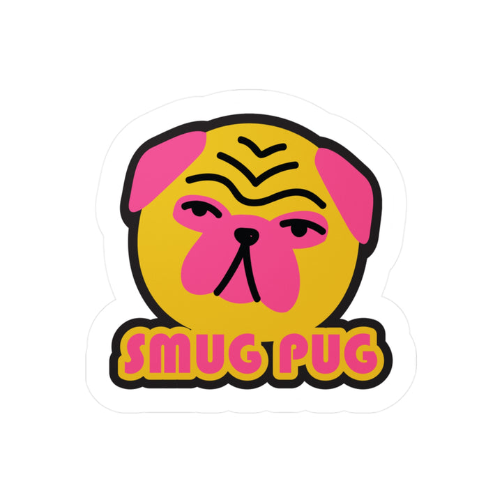 Smug Pug Kiss-Cut Vinyl Sticker