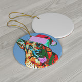 German Shepherd Ceramic Heart Ornament