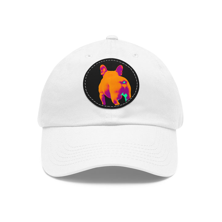 Frenchie Butt Dad Hat with Leather Patch