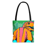 T-Rex Butt Tie Dye Tote Bag