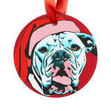 American Bulldog Ornament with Your Pet's Name!