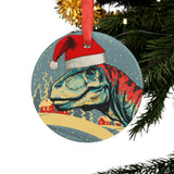 Here Comes Dino Claus Ornament with Ribbon