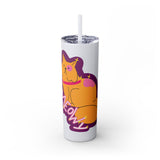 Meowy Star Skinny Tumbler with Straw