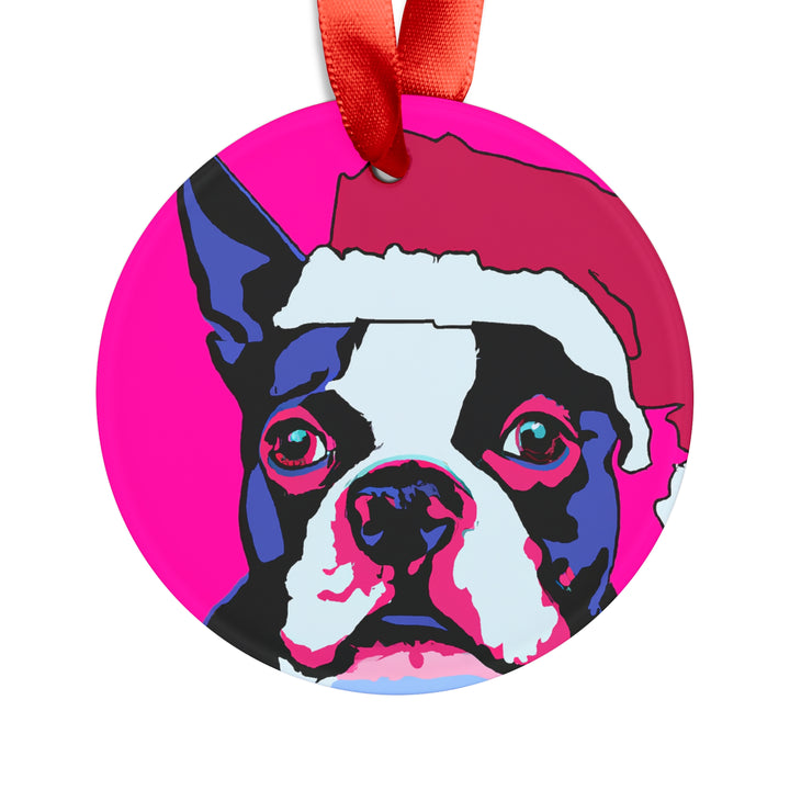 Boston Terrier Ornament with Your Pet's Name!