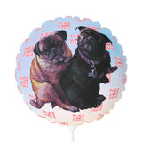 Pugs and Kisses Balloon (Round and Heart-shaped), 11"