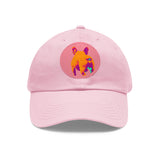 Frenchie Butt Dad Hat with Leather Patch