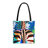 Tie Dye Zebra Butt Tote Bag