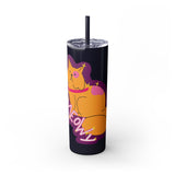 Meowy Star Skinny Tumbler with Straw