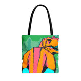 T-Rex Butt Tie Dye Tote Bag