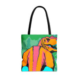 T-Rex Butt Tie Dye Tote Bag