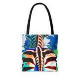 Tie Dye Zebra Butt Tote Bag