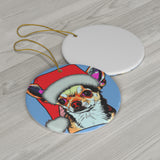 Chihuahua Ceramic Heart Ornament