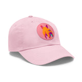 Frenchie Butt Dad Hat with Leather Patch