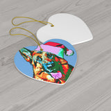 German Shepherd Ceramic Heart Ornament