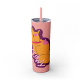 Meowy Star Skinny Tumbler with Straw