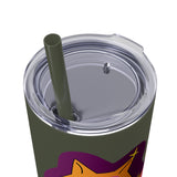 Meowy Star Skinny Tumbler with Straw