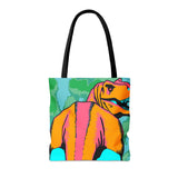 T-Rex Butt Tie Dye Tote Bag