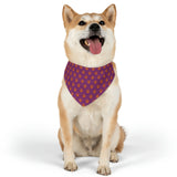 Mauve and Orange Paws Collar Bandana