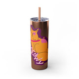 Meowy Star Skinny Tumbler with Straw