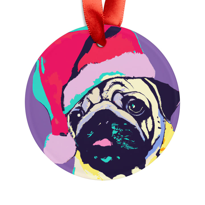 Pug Ornament with Your Pet's Name!