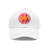 Frenchie Butt Dad Hat with Leather Patch