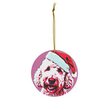 Golden Doodle Ceramic Heart Ornament