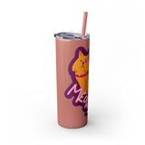 Meowy Star Skinny Tumbler with Straw