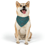 Teal Leopard Print Collar Bandana