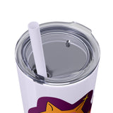 Meowy Star Skinny Tumbler with Straw