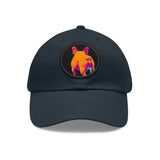 Frenchie Butt Dad Hat with Leather Patch