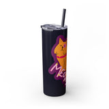 Meowy Star Skinny Tumbler with Straw